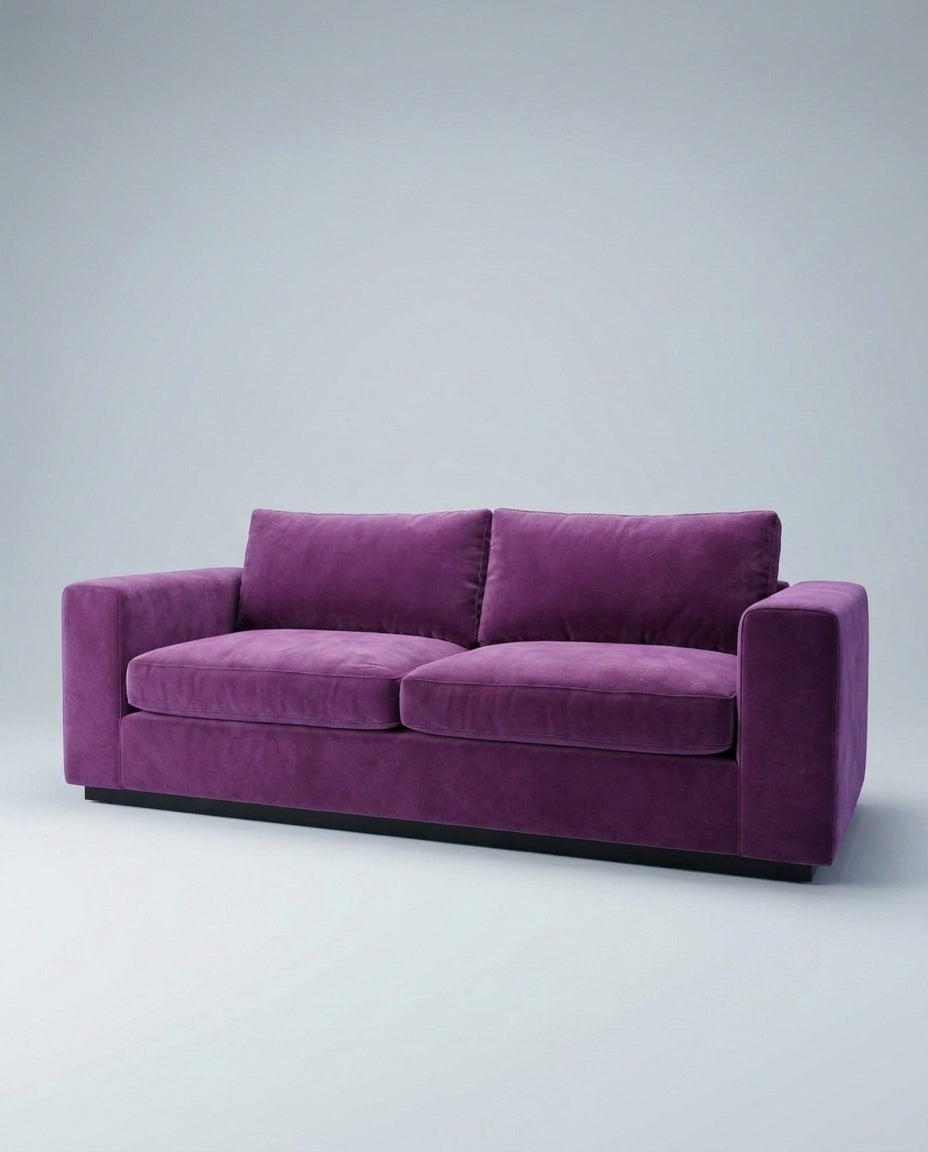 The Lazi Boi Lounge — Purple Velveteen in a living room
