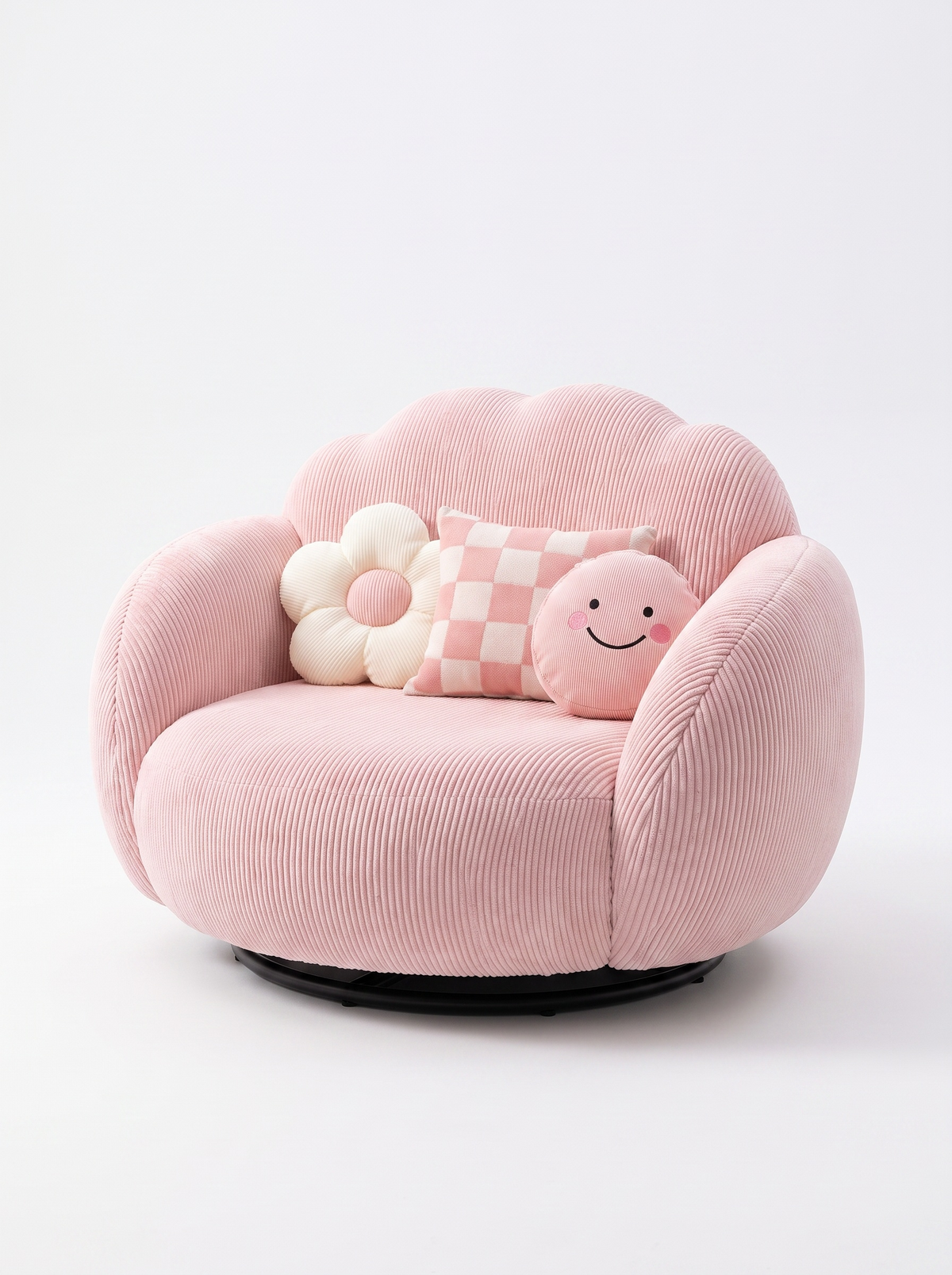 The Cloud Armchair — Blush Pink in a living room