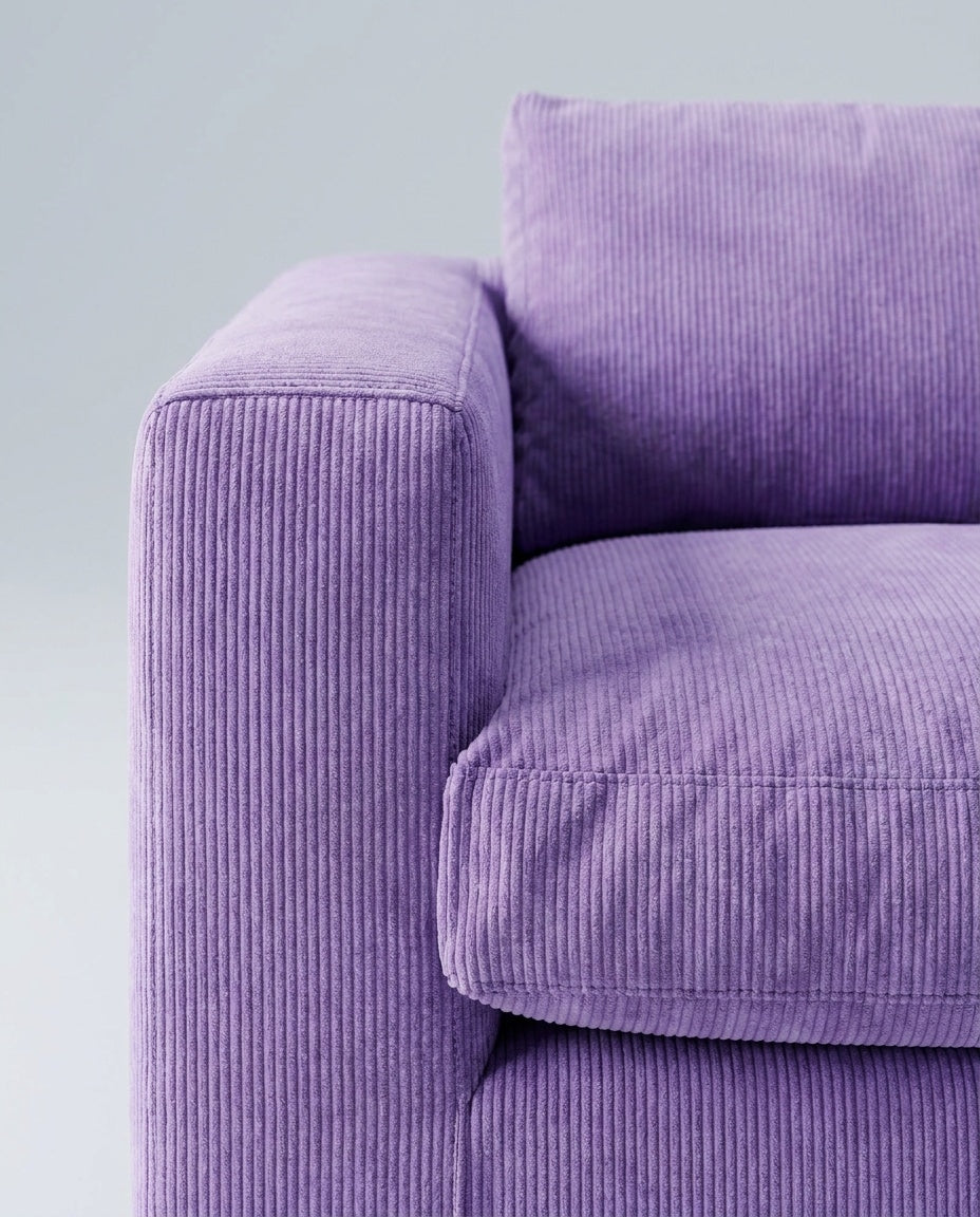 The Lazi Boi Lounge — Violet Corduroy — detail view