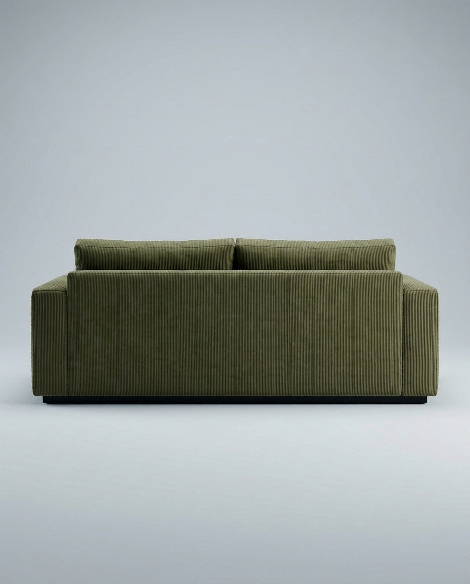 The Lazi Boi Lounge — Olive Green Corduroy — back view