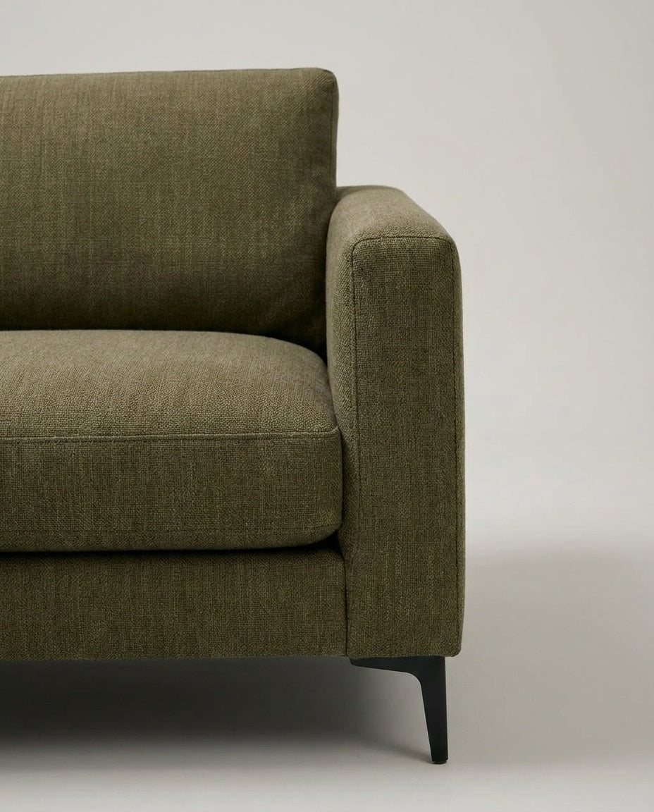 The Frae Sofa — Olive Green — fabric detail