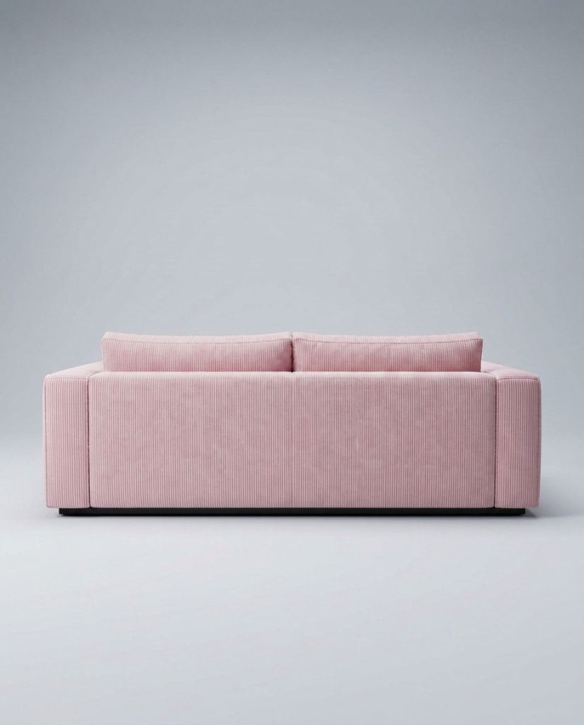The Lazi Boi Lounge — Blush Pink Corduroy — back view