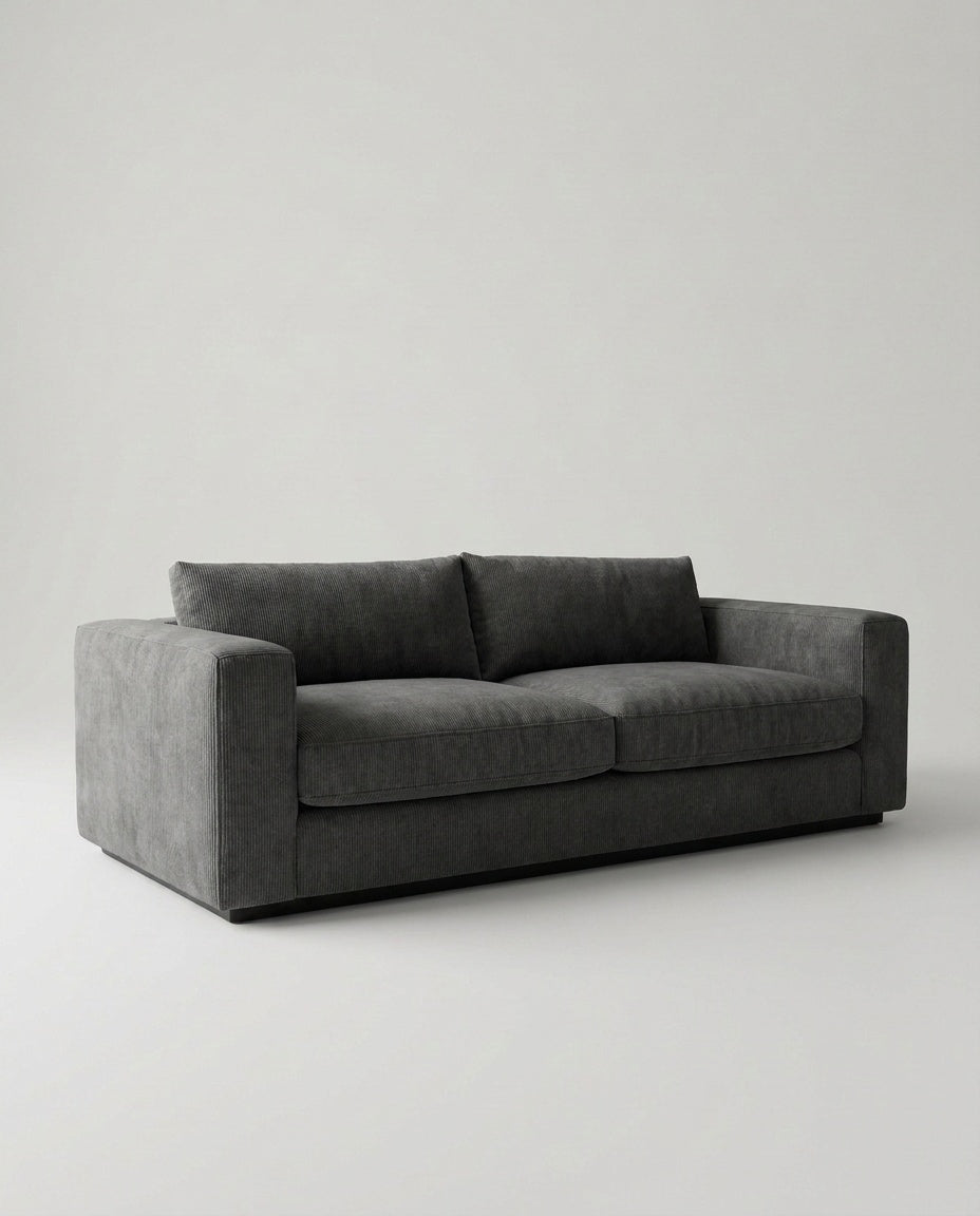 The Lazi Boi Lounge — Dark Grey Corduroy — three-quarter view