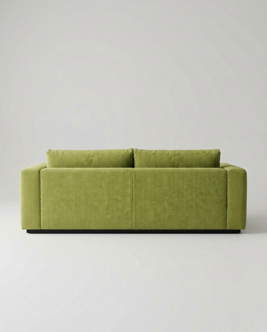 The Lazi Boi Lounge — Lime Green Corduroy — back view