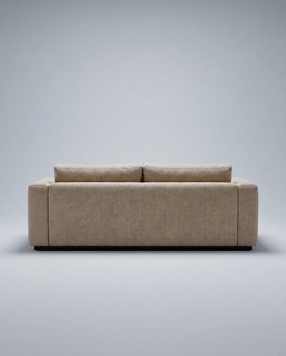 The Lazi Boi Lounge — Beige Corduroy — back view
