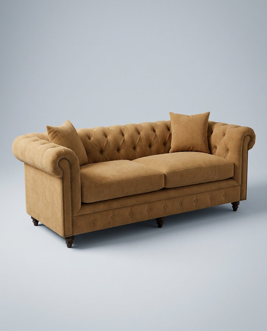 The Chesterfield — Ochre Corduroy — three-quarter view