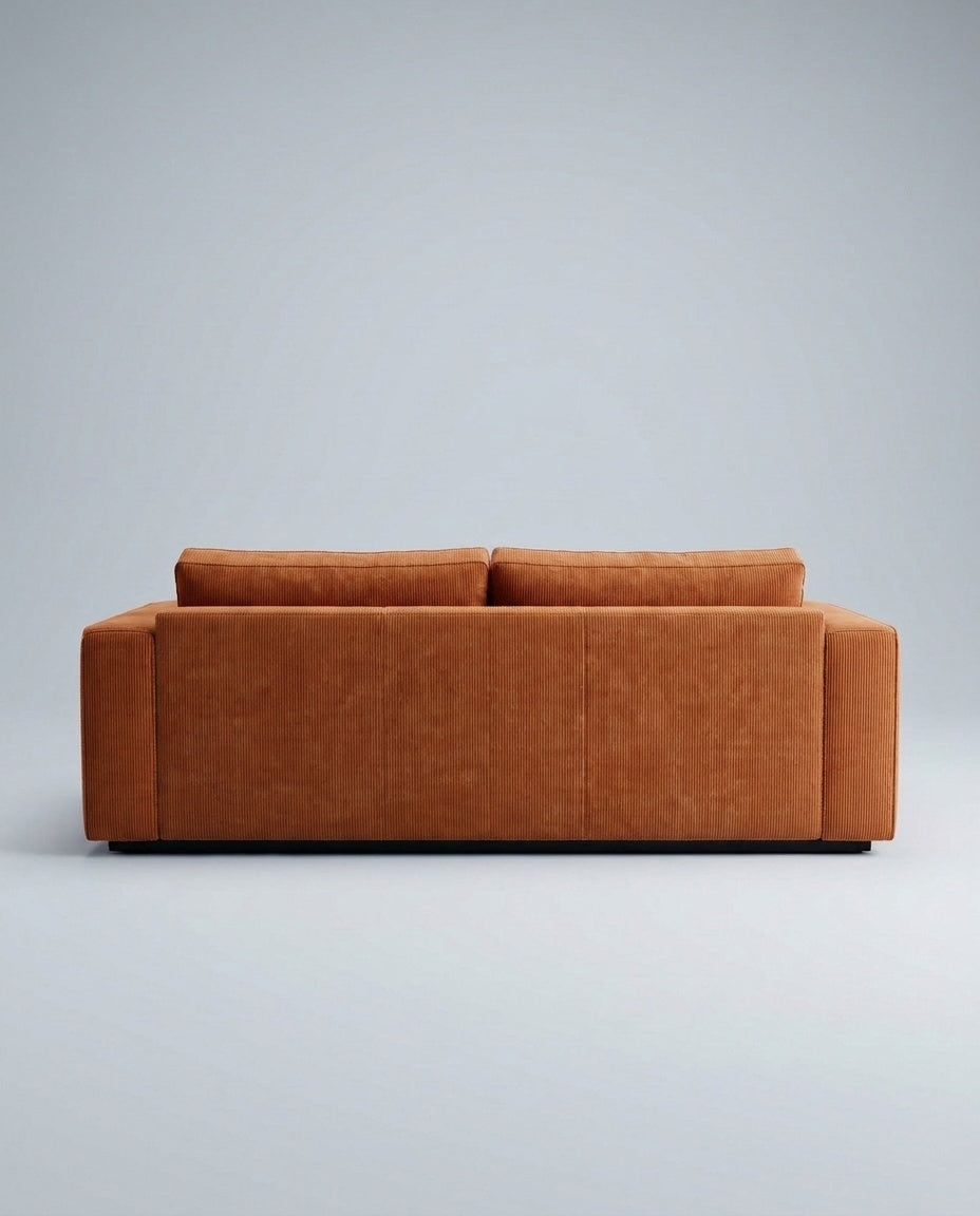 The Lazi Boi Lounge — Orange Corduroy — back view