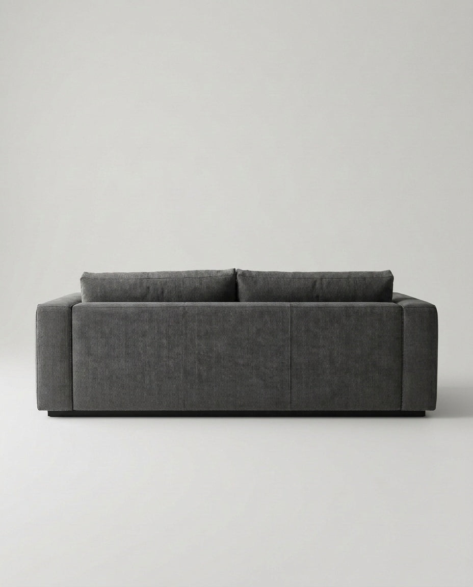 The Lazi Boi Lounge — Dark Grey Corduroy — back view