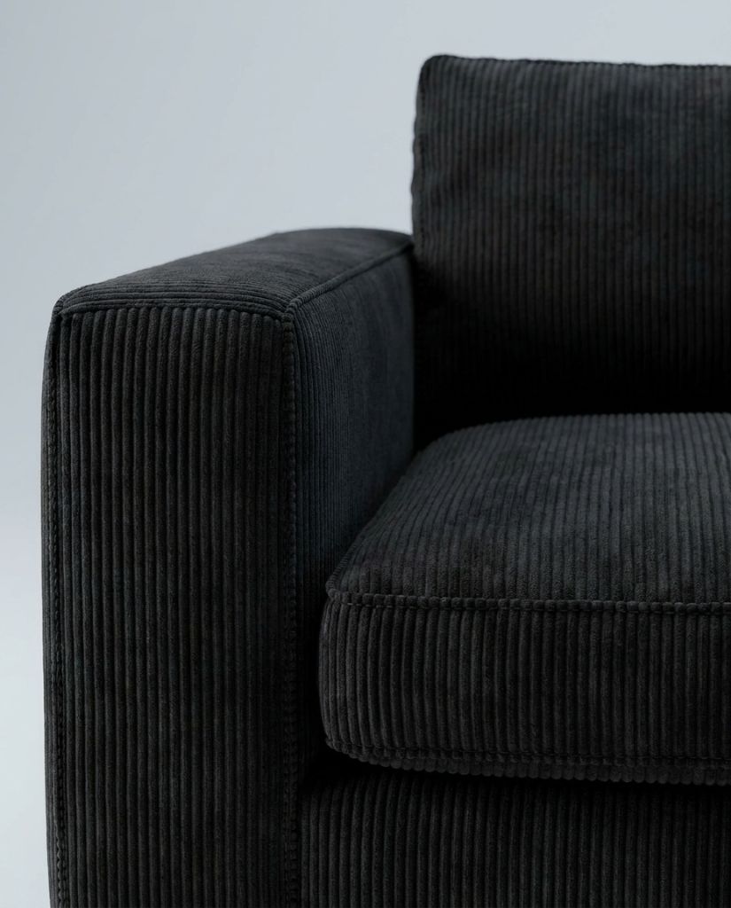 The Lazi Boi Lounge — Black Corduroy — detail view