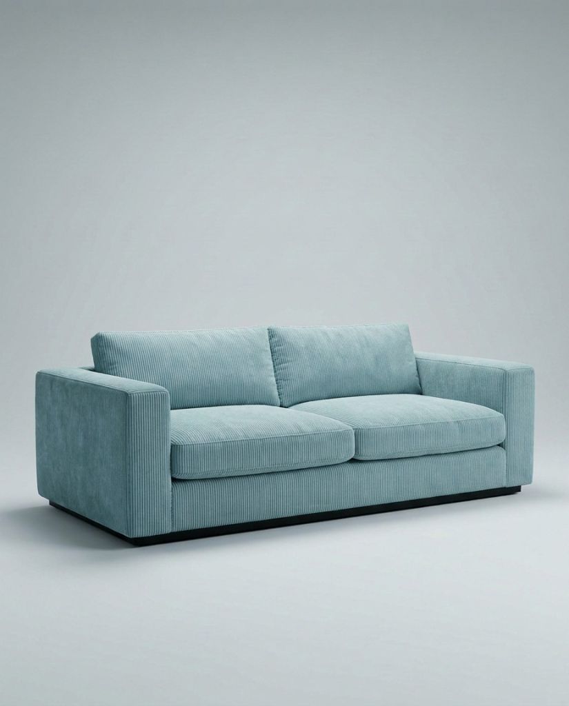 The Lazi Boi Lounge — Sky Blue Corduroy — angle view