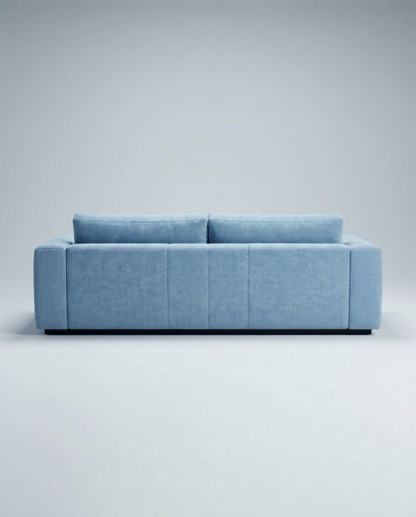 The Lazi Boi Lounge — Sky Blue Corduroy — back view