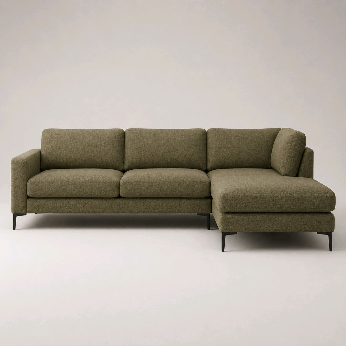 The Frae Chaise Sofa — Olive Green Fabric