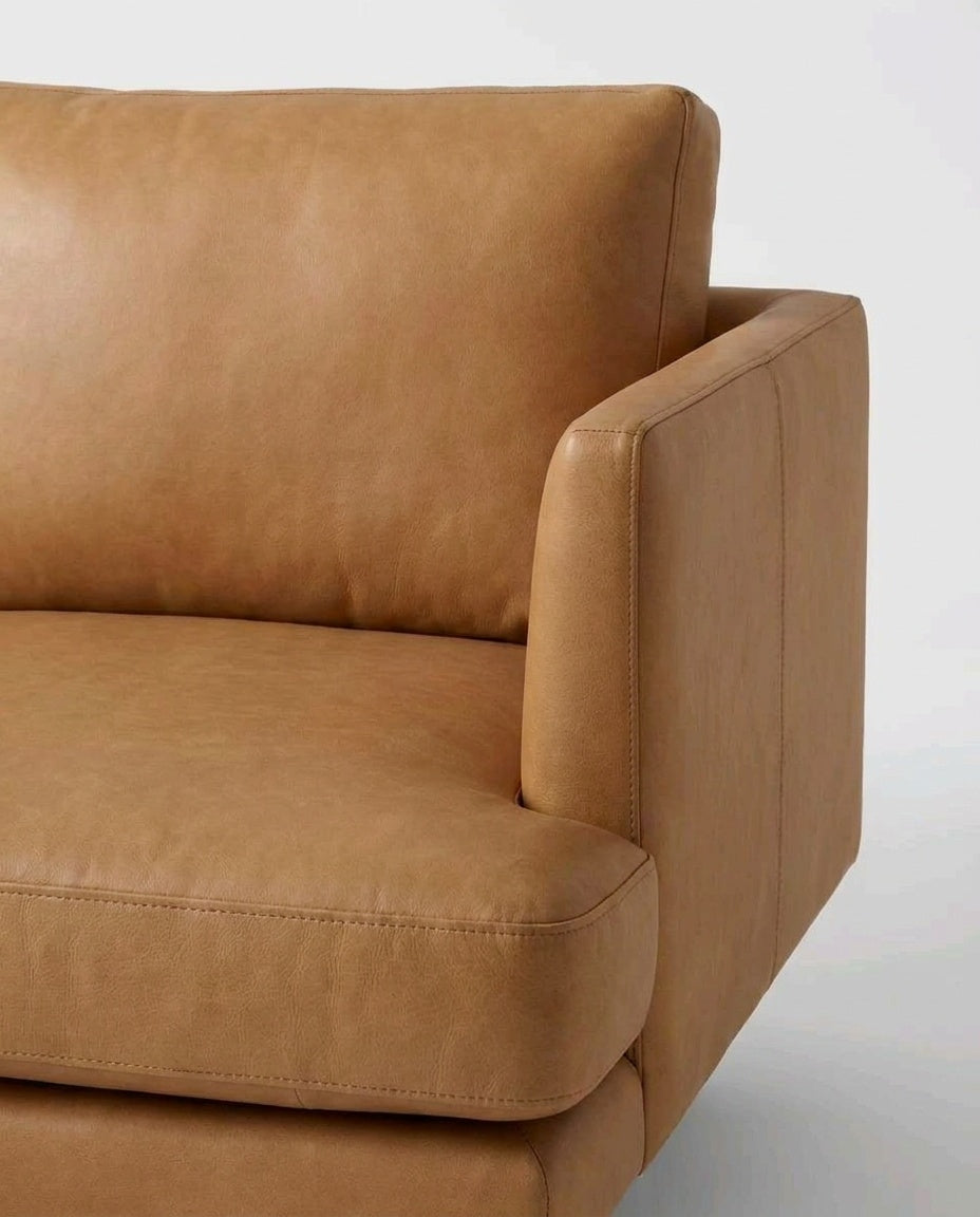 The Nordic Sofa — Tan Leather — fabric detail