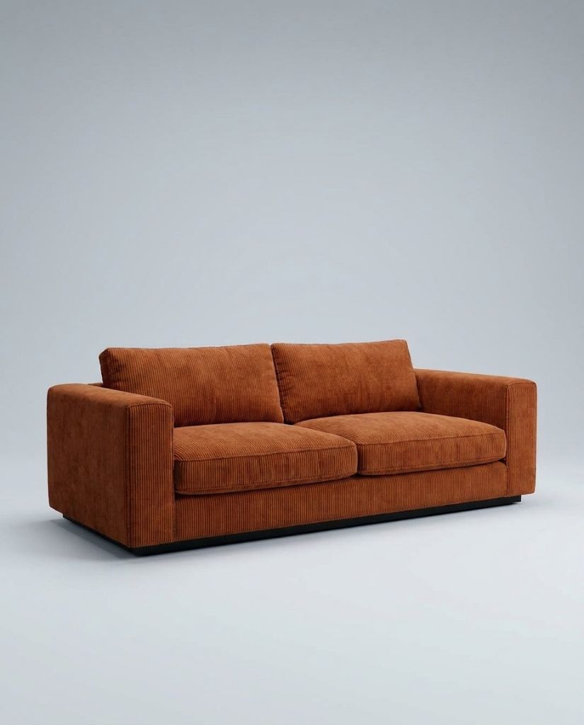 The Lazi Boi Lounge — Rust Corduroy — angle view
