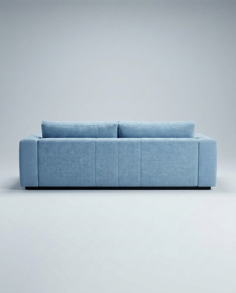 The Lazi Boi Lounge — Baby Blue Corduroy — back view