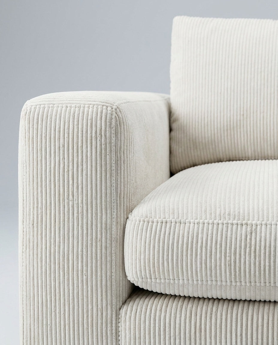 The Lazi Boi Lounge — White Corduroy — detail view