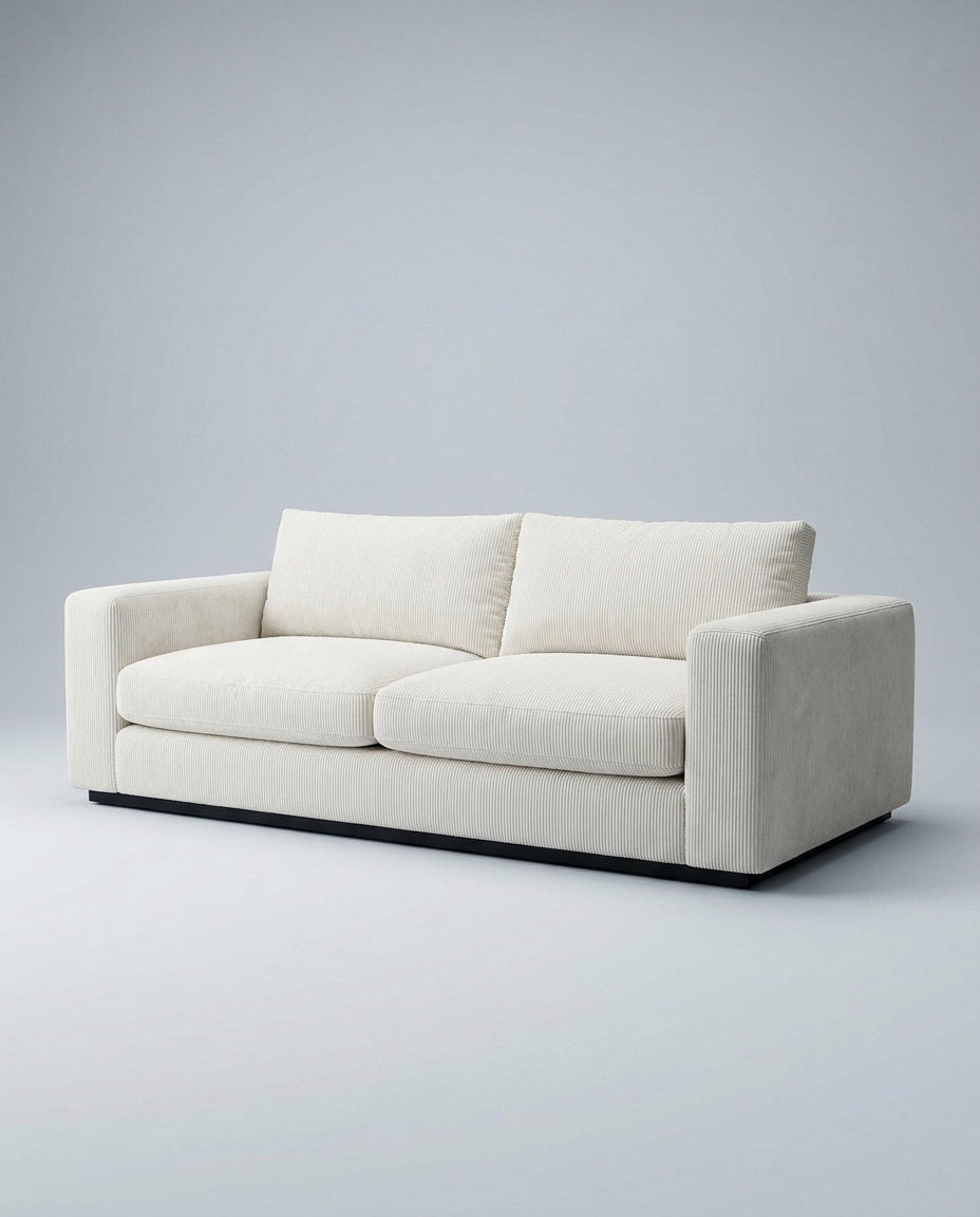 The Lazi Boi Lounge — White Corduroy — three-quarter view