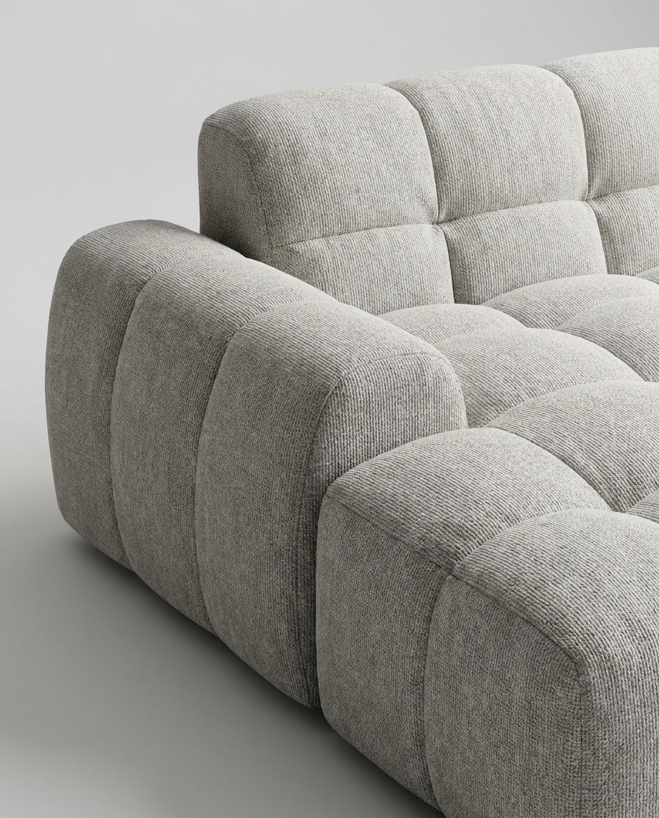 The Cloud Sectional — Dove Grey Linen — fabric detail
