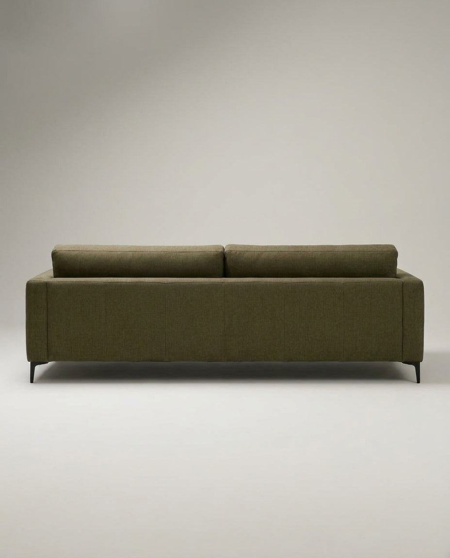 The Frae Sofa — Olive Green — back view