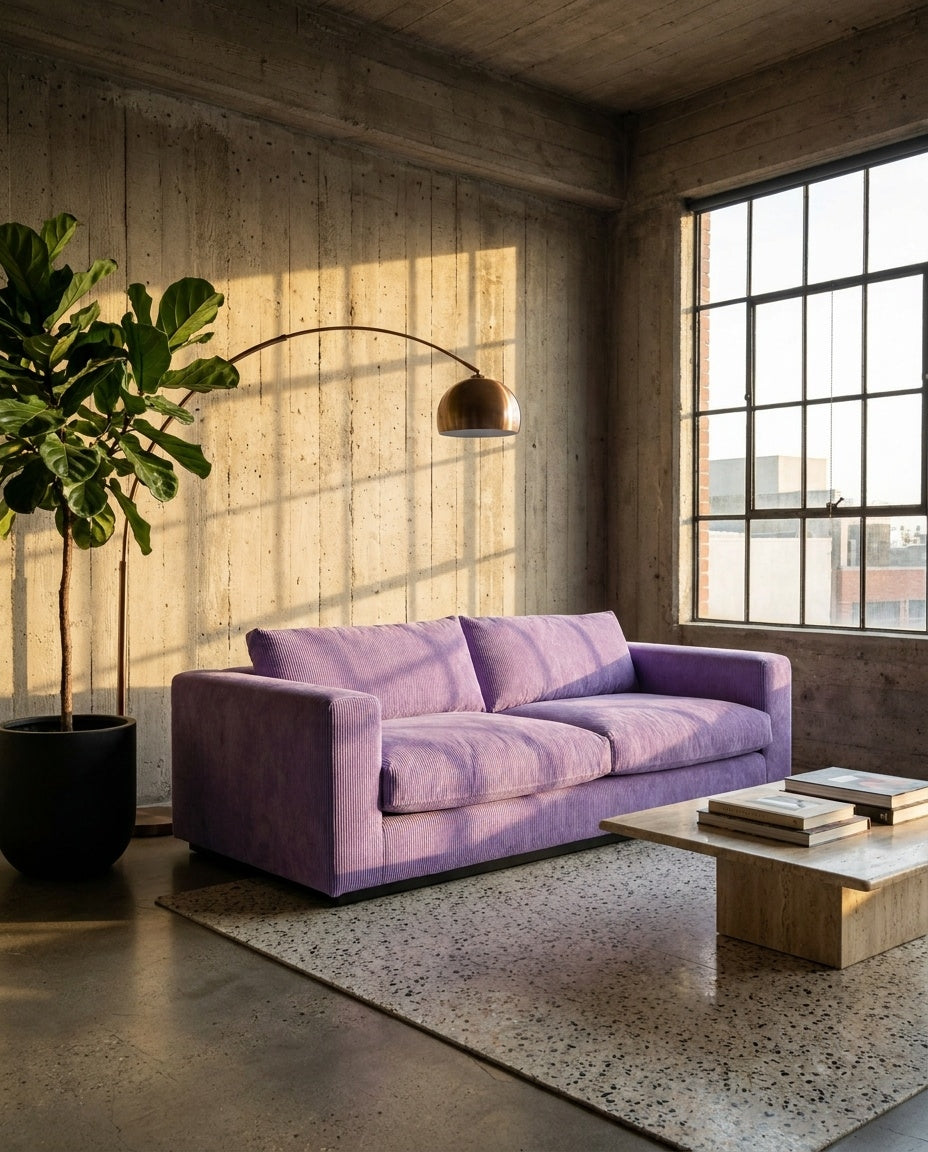 The Lazi Boi Lounge — Violet Corduroy in a living room