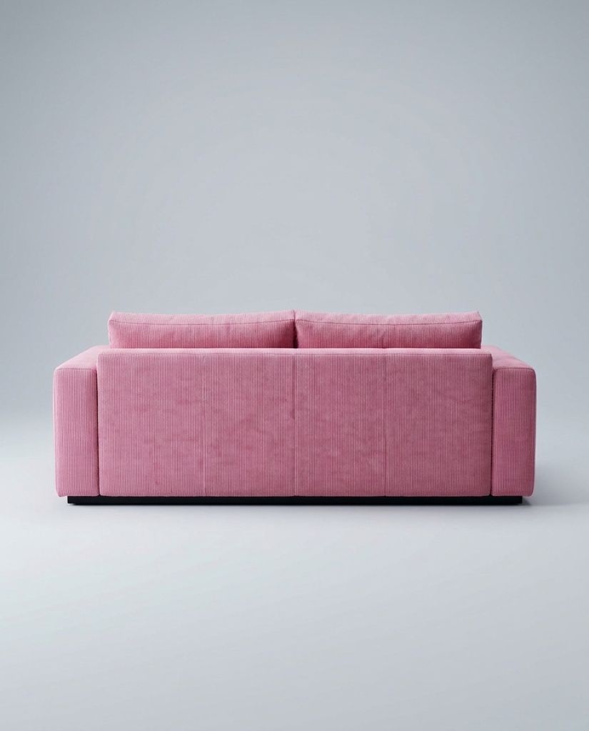 The Lazi Boi Lounge — Candy Pink Corduroy — back view