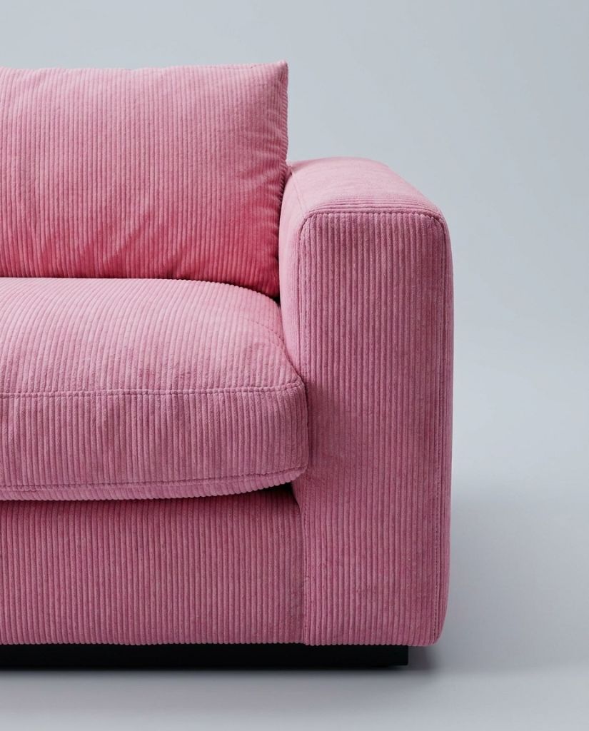 The Lazi Boi Lounge — Candy Pink Corduroy — detail view