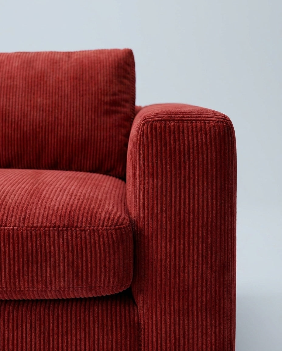 The Lazi Boi Lounge — Red Corduroy — detail view