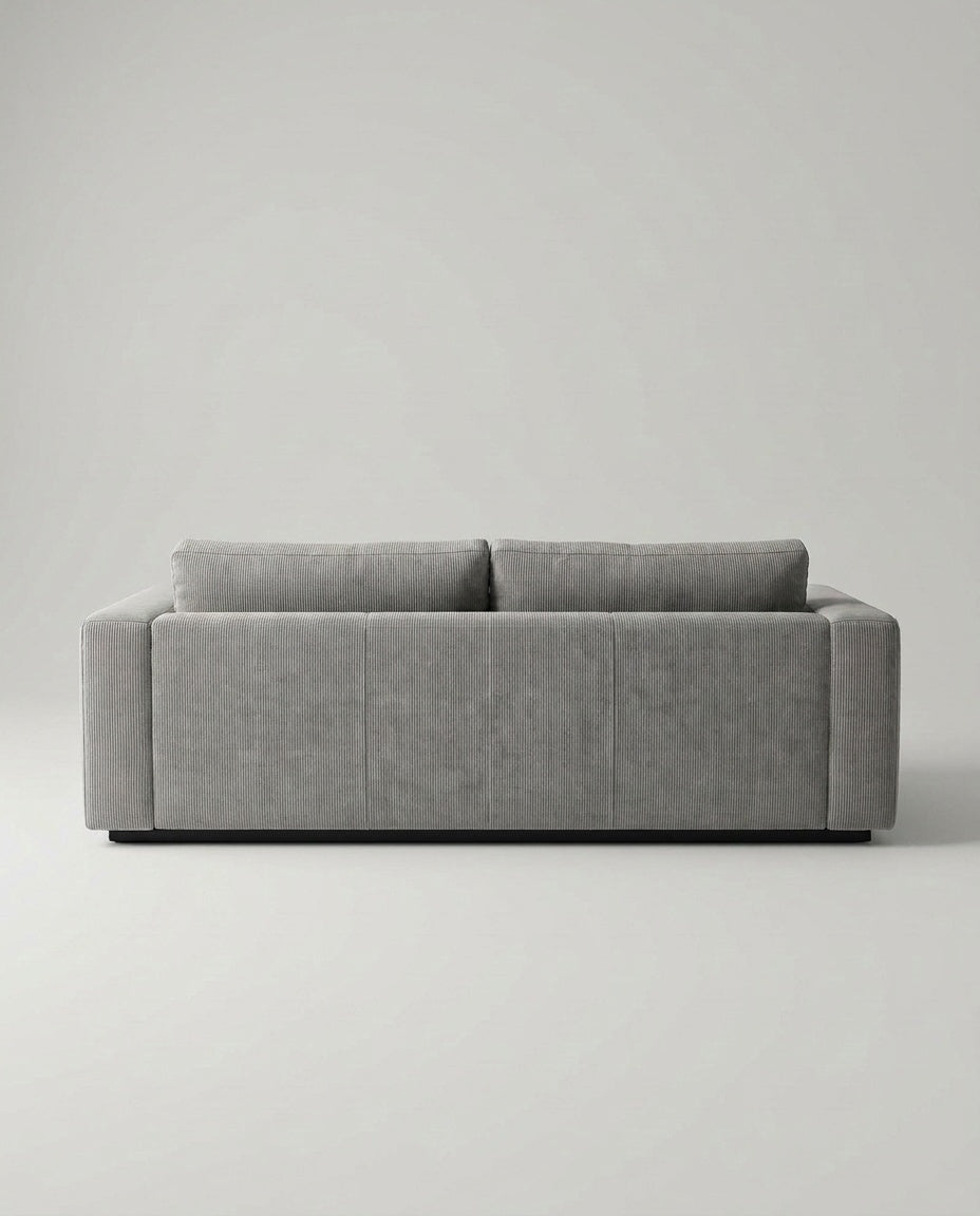 The Lazi Boi Lounge — Light Grey Corduroy — back view