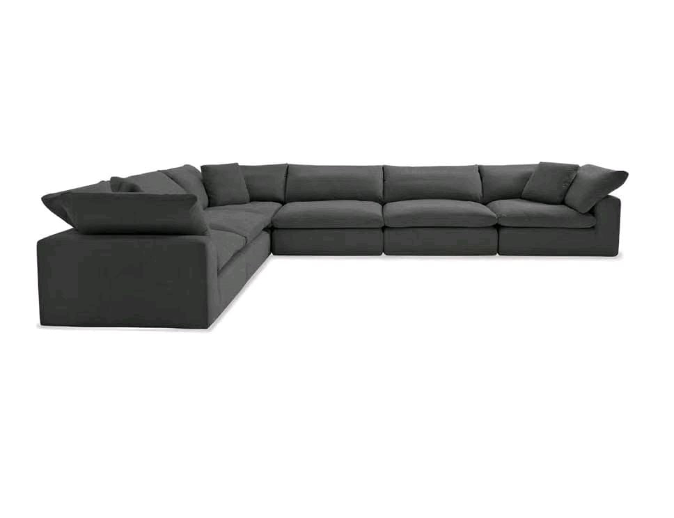 The Cloud Sectional — Charcoal (5 Seat) in a living room