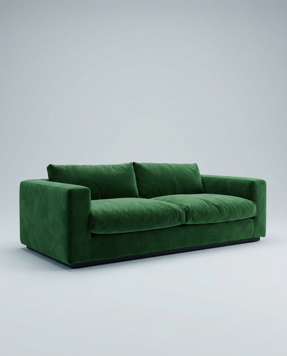 The Lazi Boi Lounge — Green Velvet in a living room