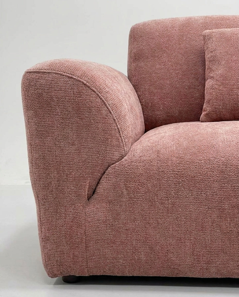 The Pillow Sofa — Rose Corduroy — fabric detail
