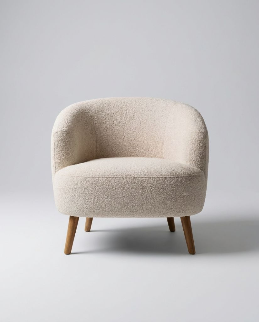 The Pebble Chair — Cream Bouclé