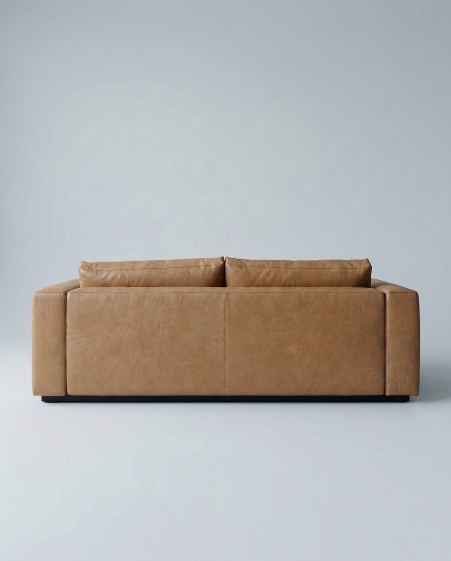 The Lazi Boi Lounge — Tan Leather — back view
