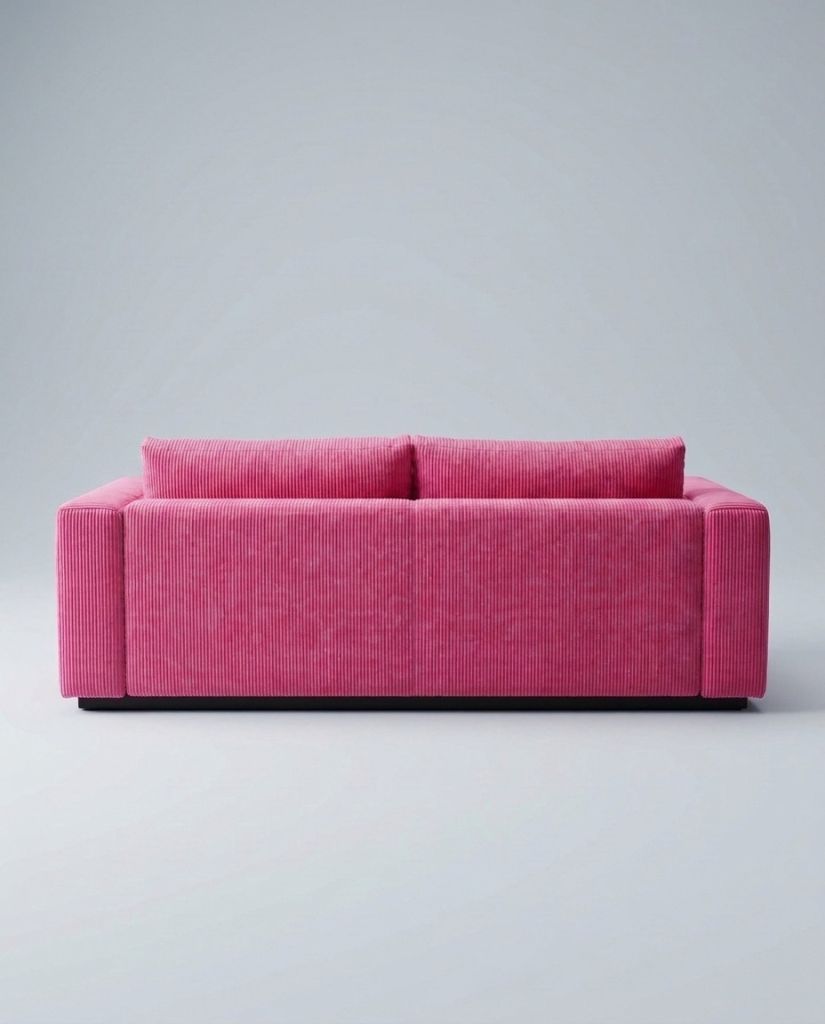 The Lazi Boi Lounge — Hot Pink Corduroy — back view