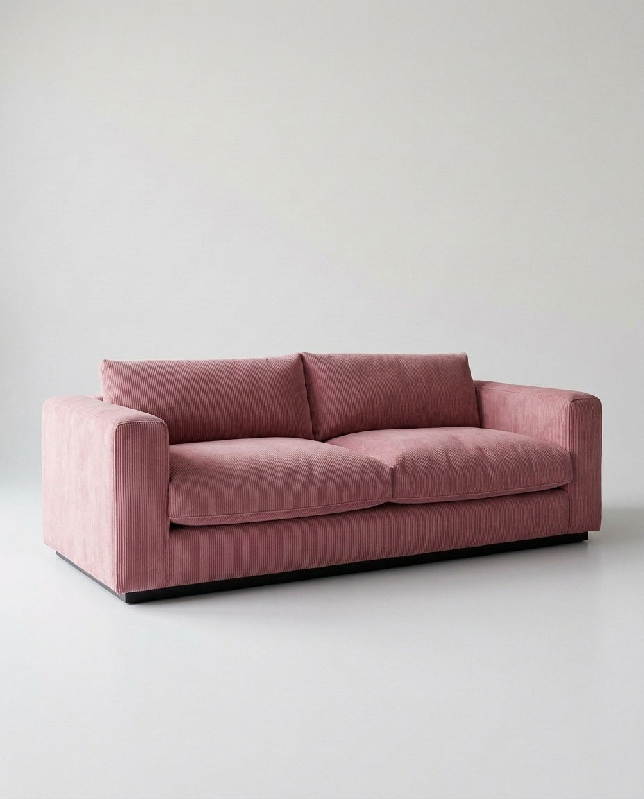 The Lazi Boi Lounge — Rose Pink Corduroy — three-quarter view