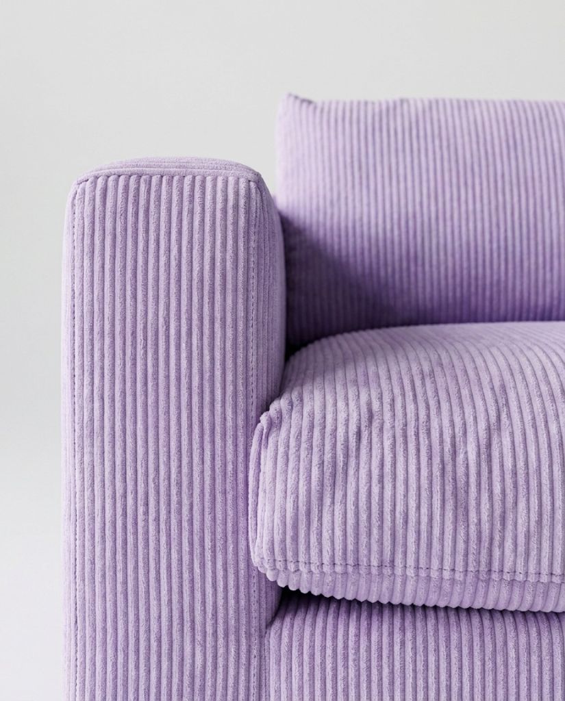 The Lazi Boi Lounge — Lilac Corduroy — detail view