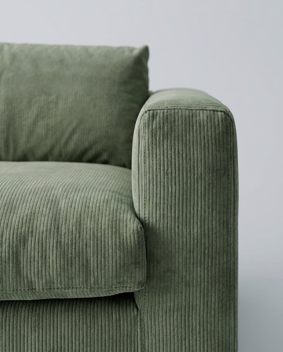 The Lazi Boi Lounge — Sage Green Corduroy — detail view