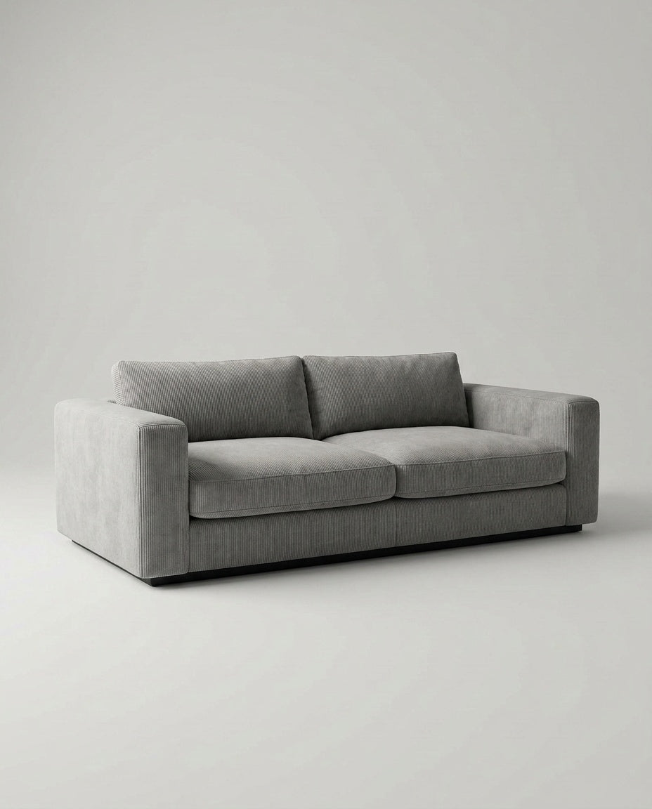 The Lazi Boi Lounge — Light Grey Corduroy — three-quarter view