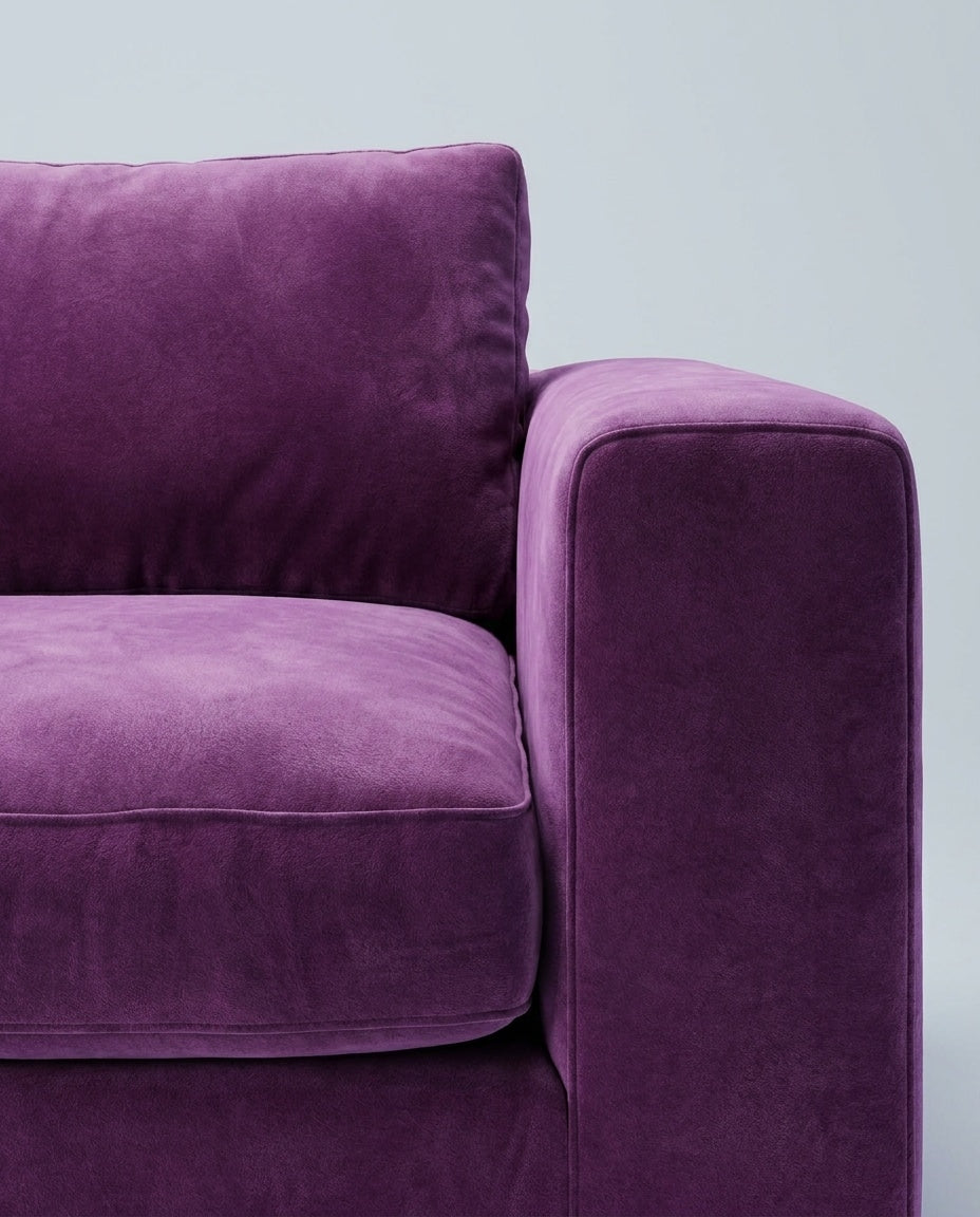 The Lazi Boi Lounge — Purple Velveteen — detail view