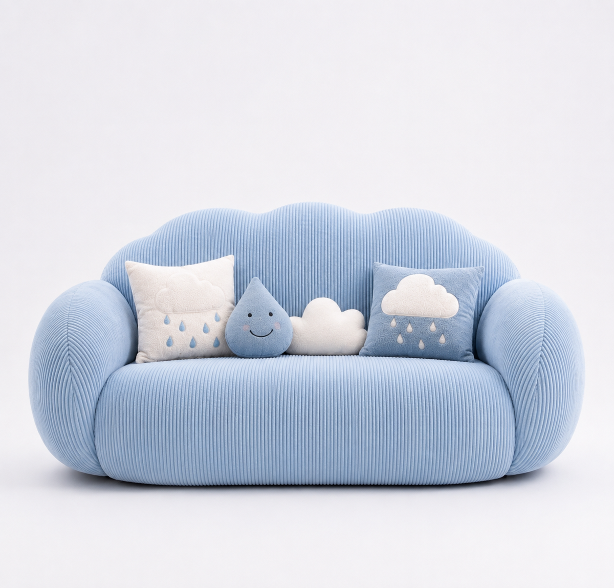 The Cloud Sofa — Sky Blue in a living room