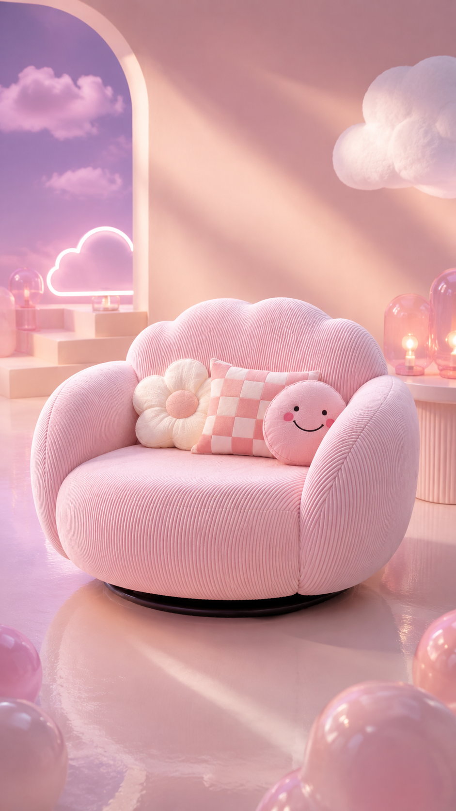 The Cloud Armchair — Blush Pink