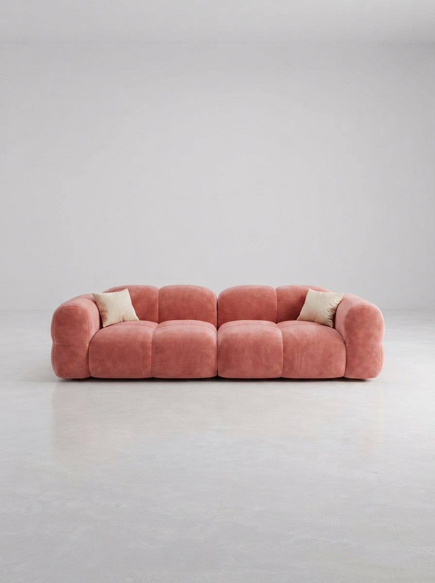 The Marshmallow Sofa — Coral Powder in a living room
